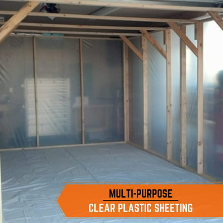Farm Plastic Supply - Clear Plastic Sheeting - 3 mil - (3' x 100') - Thick Plastic Sheeting, Heavy Duty Polyethylene Drop Cloth Vapor Barrier Covering, Drop Plastic for Painting or Home Improvement, 3' x 100'