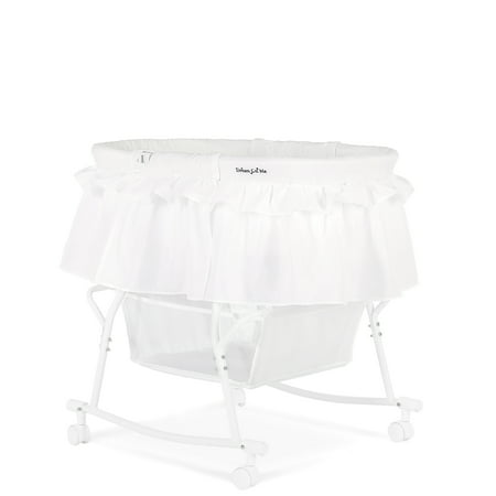 Dream On Me Lacy Portable 2-in-1 Bassinet And Cradle, WhiteWhite,