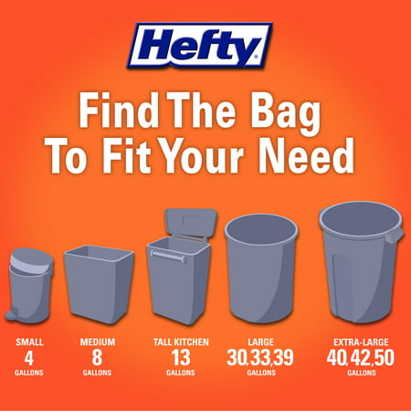 Hefty Ultra Strong Multipurpose Large Trash Bags, Black, 30 Gallon, 20 Count, White Pine Breeze Scent, 1 Pack