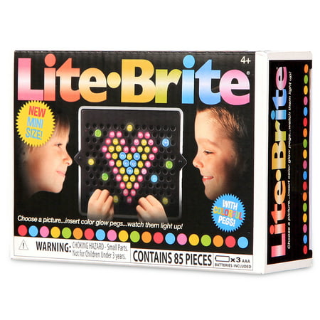 Lite Brite - Mini 3.5" - Includes 4 Templates and 80 Colored Pegs