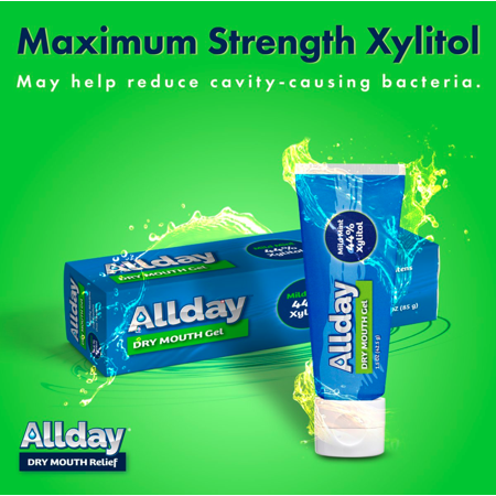 Allday Dry Mouth Gel - Maximum Strength Xylitol, Fast Acting, Long Lasting, Non-Acidic (Pack of 2)