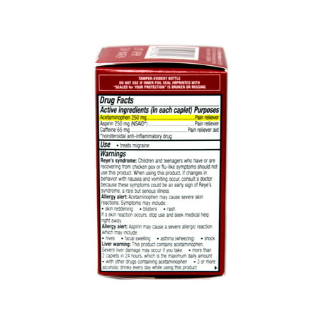 Product Of Excedrin Migraine, Aspirin Pain Reliever Caplets, Count 1 - Headache/Pain Relief / Grab Varieties & Flavors