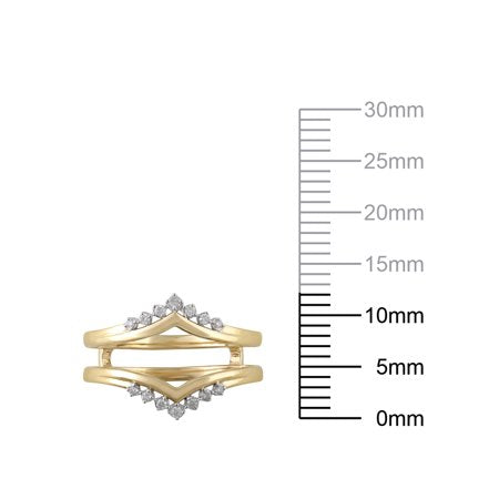 1/10 Carat T.W. (I2 clarity, H-I color) Brilliance Fine Jewelry Diamond Enhancer Ring in 10kt Yellow Gold, Size 7Yellow,