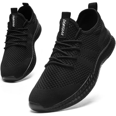 Damyuan Shoes for Men Comfortable Walking Casual Shoes Breathable Gym Shoes Lightweight Athletic Sneakers for Men, Black, 11