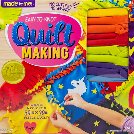 Made By Me Easy-to-Knot Quilt Making Kit, Colorful D.I.Y. Quilt, Art & Craft Kit for Boys & Girls, 6+, 1 Pack