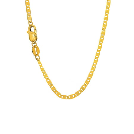 14k Solid Yellow Gold 1.7mm Mariner Chain Necklace- 16", 18", 20", 24", Yellow Gold, 20