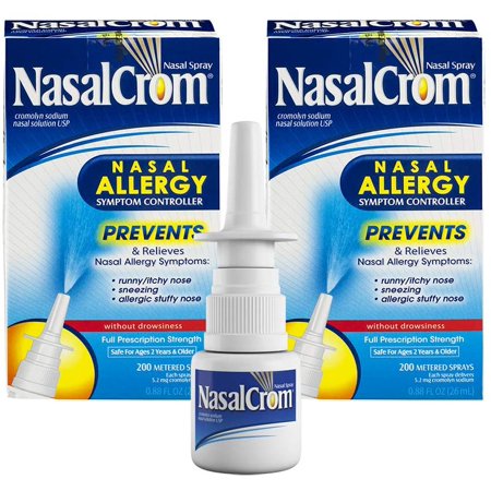NasalCrom Nasal Allergy Sprays Symptom Controller, 200 Sprays .88 FL OZ, 2 Pack)