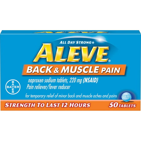 Aleve Back & Muscle Pain Reliever/Fever Reducer Naproxen Sodium Tablets, 220 mg, 50 Ct