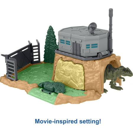 Jurassic World Dominion Minis Giganotosaurus Rampage Playset with 2 Mini Dinosaur Figures and Break Apart Features, Toy Gift Set