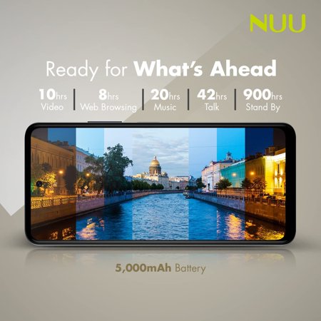 NUU B15 | 48 MP | Quad-Camera | Unlocked |T-Mobile | 128GB | 90Hz | 5000 mAh | 6.7" Full HD+ Display |Fingerprint | Android 11 | US Warranty | 18W Fast Charge | Black