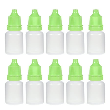 Plastic Dropper Bottle, 5ml/0.17 oz Small Mouth Drop Bottles Empty Squeezable Eye Liquid Dropper Bottle, Green 10 pcs