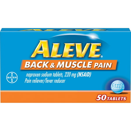 Aleve Back & Muscle Pain Reliever/Fever Reducer Naproxen Sodium Tablets, 220 mg, 50 Ct