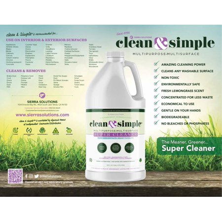 clean & simple, Household Cleaners, All-Purpose, Liquid, Concentrate, 128 oz, by Sierra Solutions