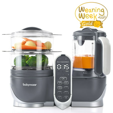 Babymoov Duo Meal Station | 6 in 1 Food Processor With Steam Cooker, Multi-Speed Blender, Baby Purees, Warmer, Defroster, Sterilizer, Grey, Original