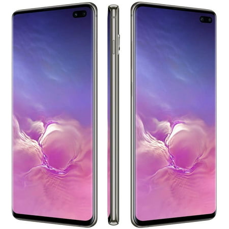 Open Box Samsung Galaxy S10+ Plus 128GB 512GB 1TB (SM-G975U1, Unlocked Cell Phones) All Colors, Black