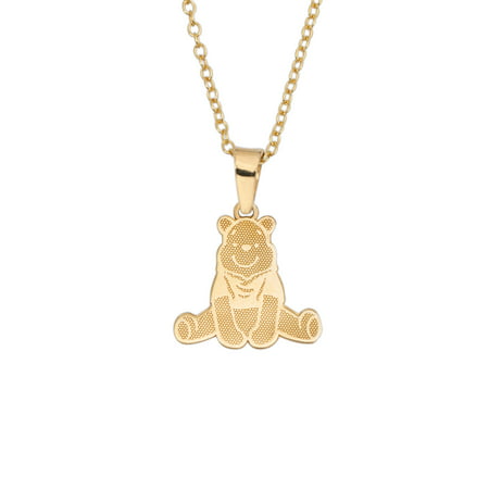 Disney 10K Yellow-Gold Winnie the Pooh Pendant Necklace, 18" Chain