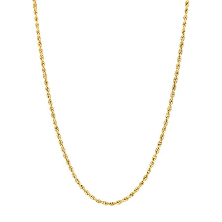 Brilliance Fine Jewelry 10K Yellow Gold 1.80MM - 1.85MM Hollow Rope Chain, 20"