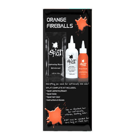 Splat Complete Kit, Orange Fireballs, Semi-Permanent Hair Dye with BleachOrange Fireballs,