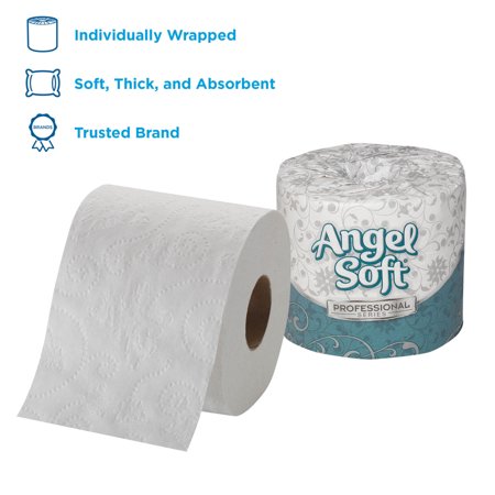 Angel Soft Professional Series, GPC16620, Embossed Toilet Paper, 20 per Carton, White