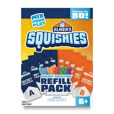 Elmer?s Squishies Refill Pack, Creates 5 Additional Mystery Characters, 5 Count