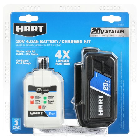 HART 20-Volt Lithium-Ion 4.0Ah Battery and Charger Kit