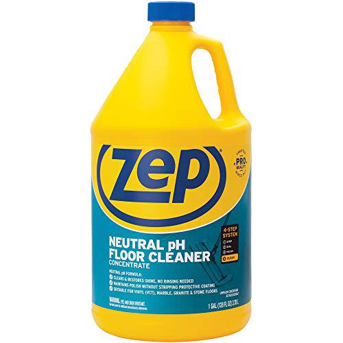 Zep Neutral pH Floor Cleaner Concentrate 1 Gallon ZUNEUT128 - Pro Trusted All-Purpose Floor Cleaner with No Residue,Blue (packaging may vary)