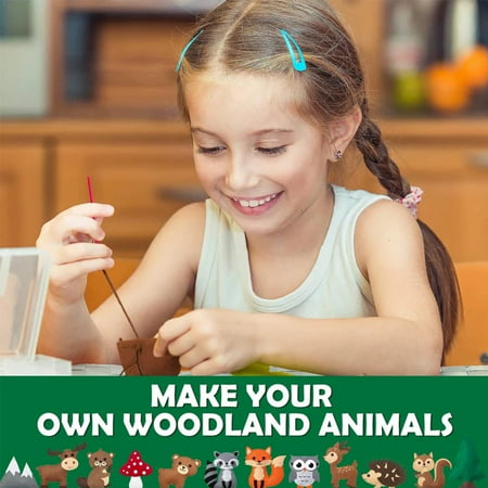 Niyofa Kids Sewing Kit Woodland Animals Craft Kit - Make Your Own Stuffed Animal Kit - Felt Stitch Art and Craft Toys for Boys and Girls - Childrens DIY Crafting and SewingA,