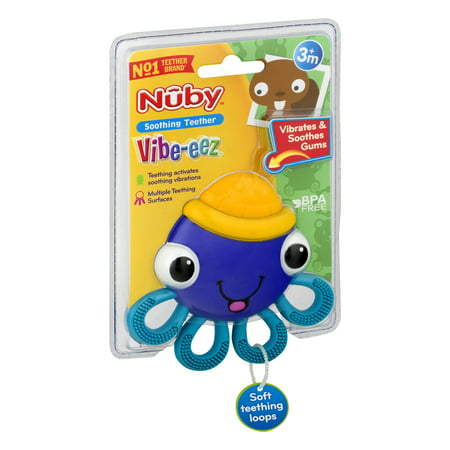 Nuby Vibe-eez Soothing Teether, OctopusPurple,