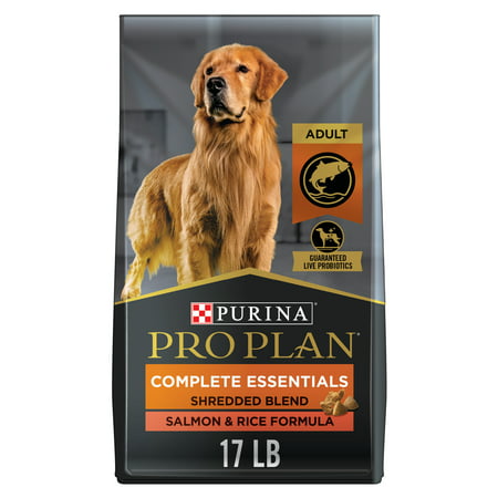 Purina Pro Plan High Protein Dog Food With Probiotics for Dogs, Shredded Blend Salmon & Rice Formula, 17 lb. Bag