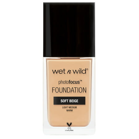 wet n wild Photo Focus Liquid Foundation, Light Medium, Matte, Soft Beige, 1 fl ozSoft Beige,