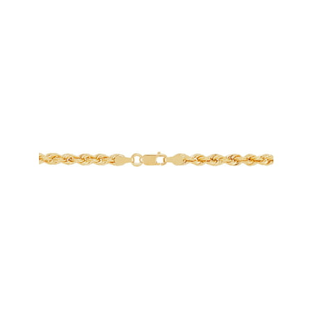 Brilliance Fine Jewelry 10K Yellow Gold Hollow 3.40MM-3.45MM Rope Chain, 24"