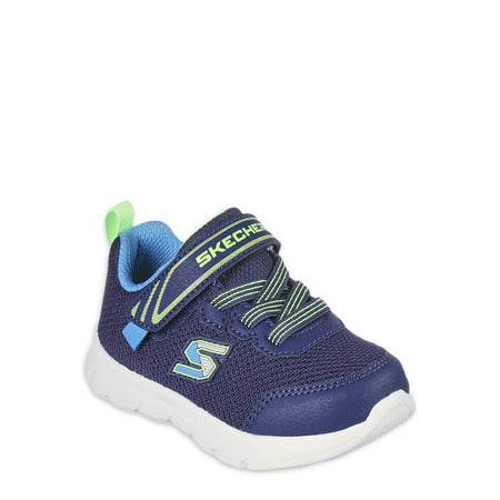 Skechers Boys Toddler Comfy Flex - Mini Trainer Athletic Sneaker, Sizes 4-12Navy/Lime,