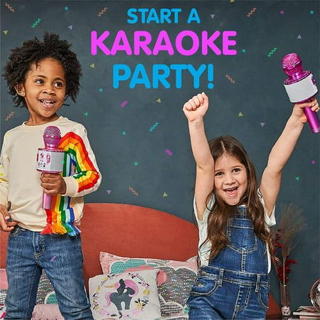 Move2Play Kids Star Karaoke, Kids Bluetooth Microphone, + 15 Pre-Loaded Nursery Rhymes, Boy & Girls Toy, Gift for 2, 3, 4, 5, 6+ Years OldPink,