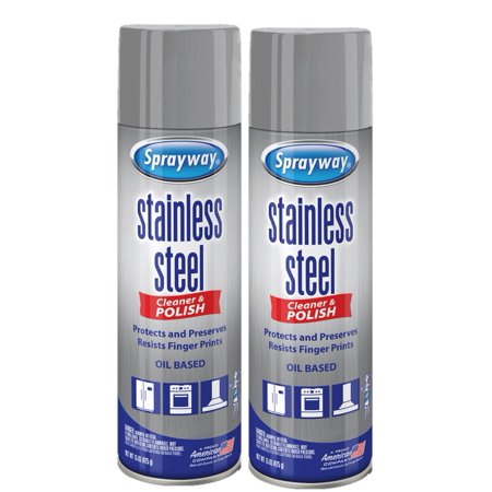 Sprayway Stainless Steel Aerosol Spray Metal Polishes, 15 Ounce, 2 Pack