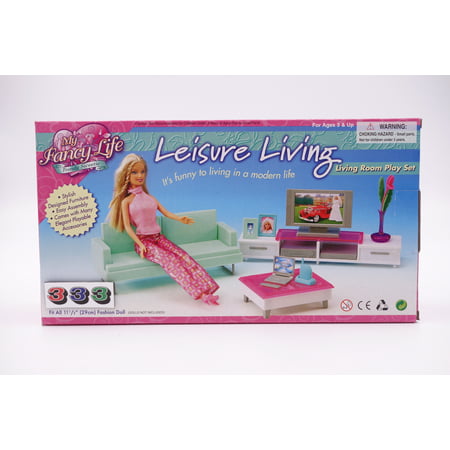 My Fancy Life Leisure Living Room for 11.5" Fashion dolls and dollhouse Furniture play set (Doll & Clothing not included)