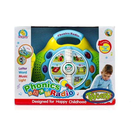 Toysery Child Phonics Radio Toy for Kids - Educational Learning Toy with Mic, Music & Colorful Lights for Boys and Girls