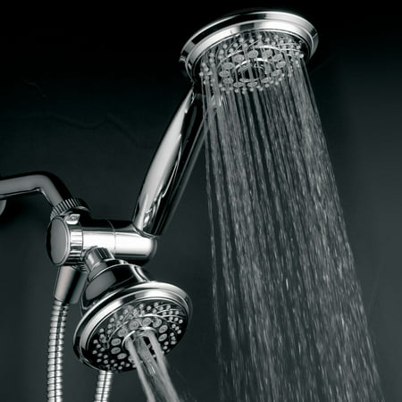 HotelSpa 30-Setting Dual Shower Heads Combo With Extra Long 6 ft. Stainless Steel Shower Hose, Chrome