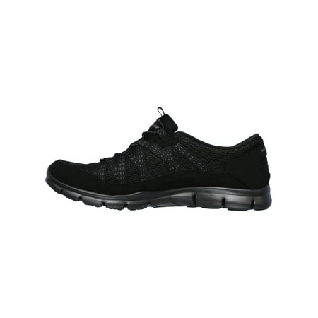 Skechers Women's Sport Active Gratis Strolling Slip-on Athletic Shoe (Wide Width Available)Black/Black,