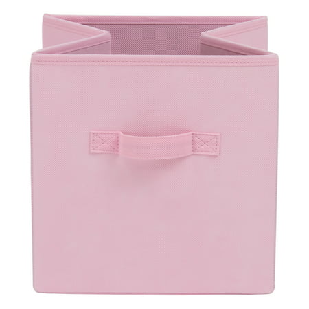 Mainstays Collapsible Cube Fabric Storage Bins (10.5" x 10.5"), Pink Puff, 6 PackPink,