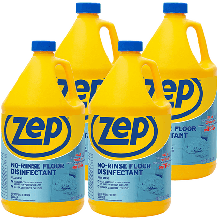 Zep No Rinse Floor Disinfectant 128 oz. Case of 4 Fights Dangerous Bacteria and Viruses (ZUNRS128)