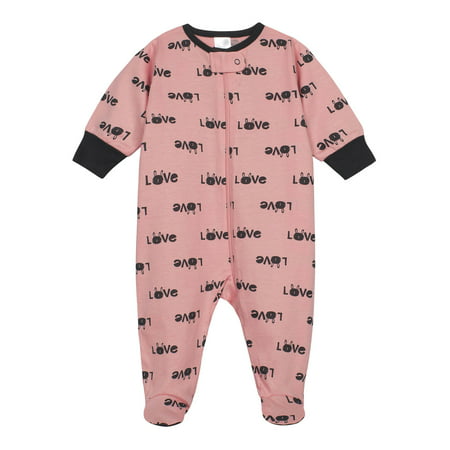 Onesies Brand Newborn Baby Girl Sleep 'N Play Footed Pajamas, 4-Pack, Bunny, 6-9 Months