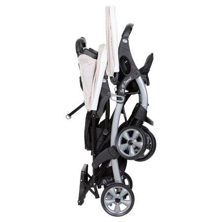 Baby Trend Sit N Stand Double Stroller with 2 Baby Trend Ally 35 Car SeatsKhaki,