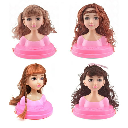 Kids Dolls Styling Head Makeup Comb Hair Toys For 3-6 Years Doll Set Pretend Play Princess Dressing Play Toys For Little Girls Makeup Learning Ideal Present, A2