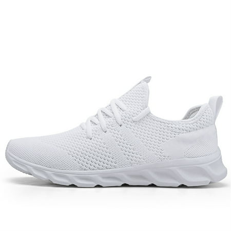 Htcenly Sneakers For Women Athletic Sport Running Shoes Lightweight Casual Shoes Breathable Gym Shoes Comfortable Walking Slip on Shoes, White, 9