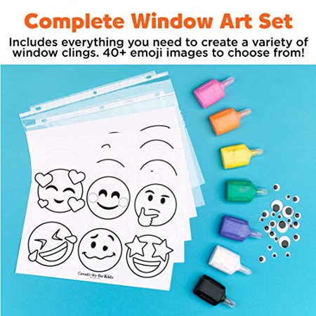 Creativity for Kids Emoji Window Art ? Child, Beginner Emoji Craft Kit for Boys and Girls