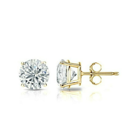 1/2 Ct Diamond Stud Earrings 14k Yellow Gold Finish Women Men Diamond Earrings