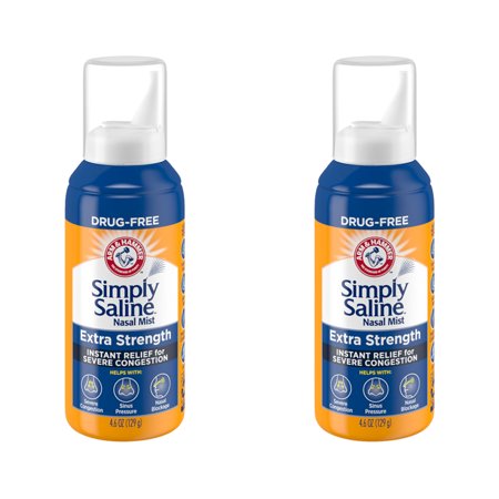 2 Pack - Simply Saline Adult Nasal Mist Extra Strength For Severe Congestion 4.6 oz Each