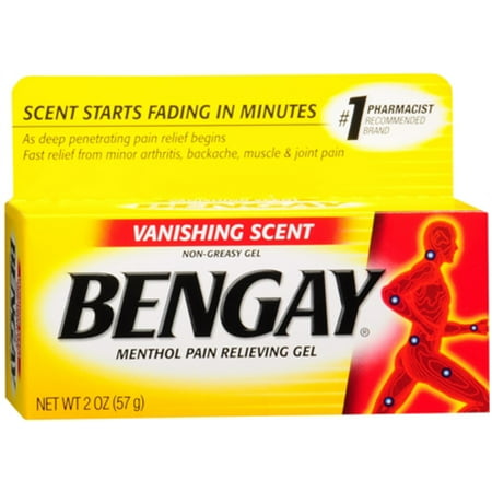 BENGAY Menthol Pain Relieving Gel Vanishing Scent 2 oz (Pack of 2)