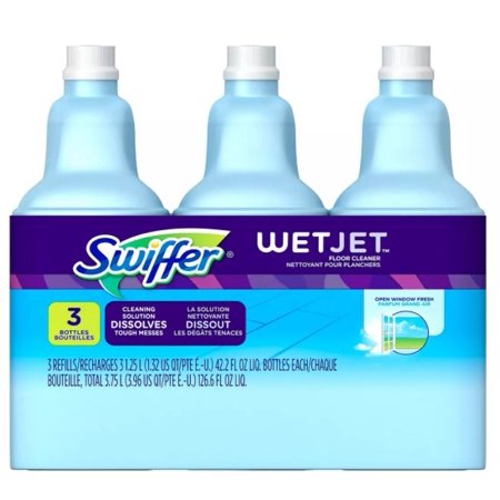 Swiffer Wet Jet Floor Cleaner, Open Window Fresh 42.20 oz (Pack of 3)