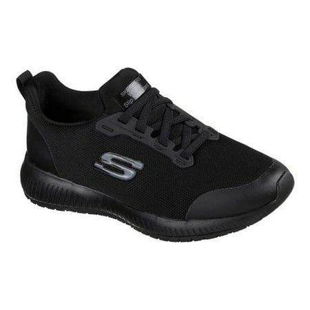 Skechers Work Women's Squad Slip Resistant Athletic Work Shoes, Black, 10-M